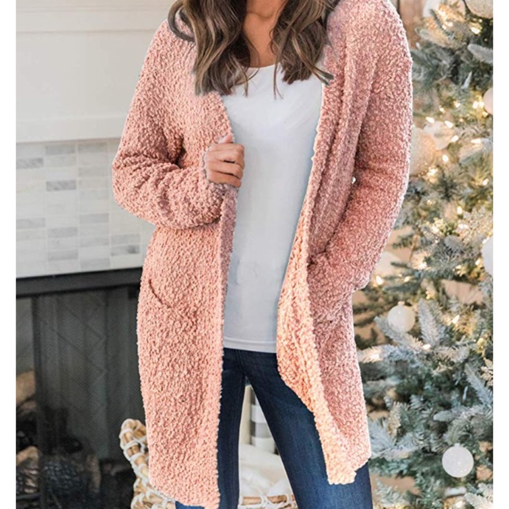 Amazon pink cardigan size Large